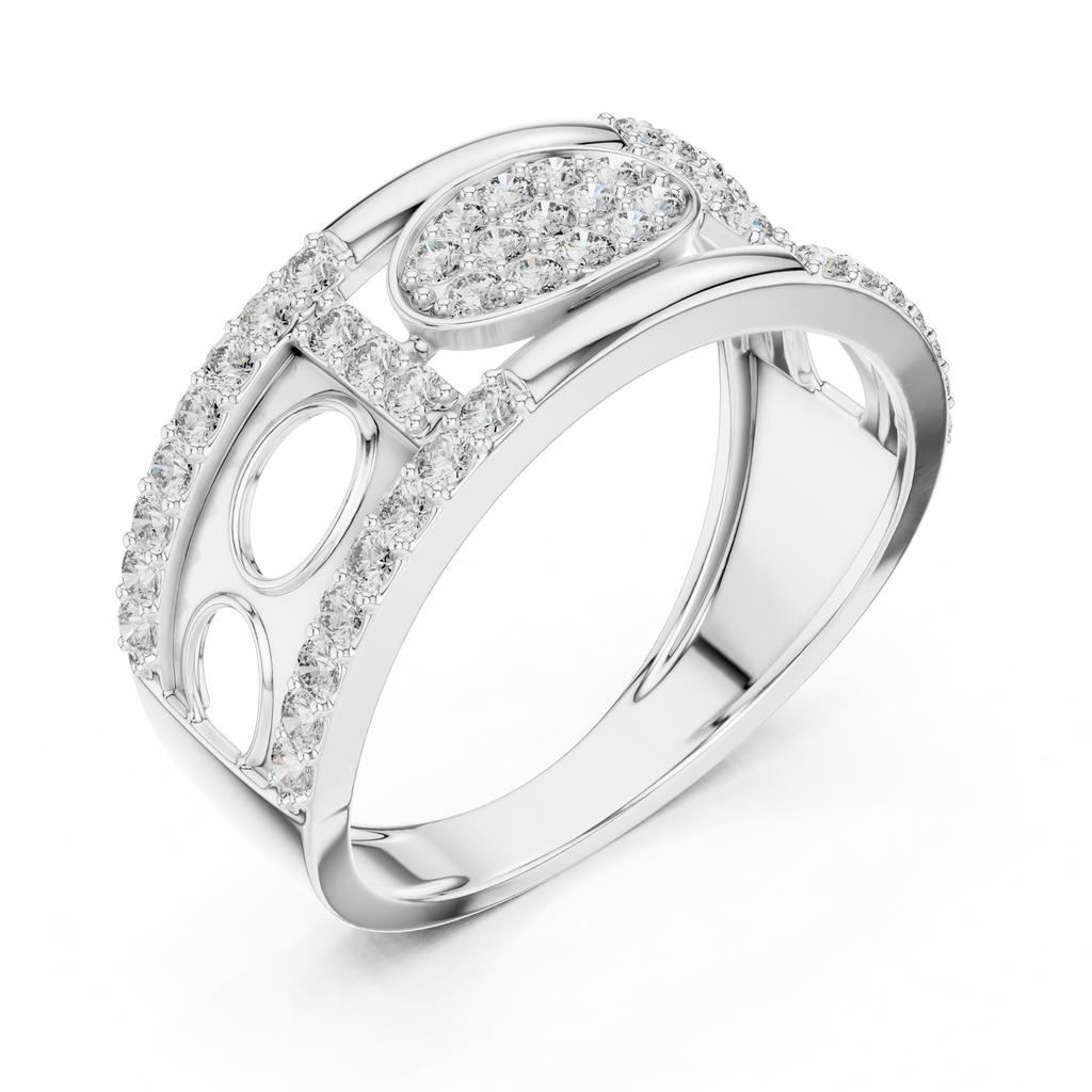 Premium Diamond Studded Gold Ring | Unique Luxury Designer Diamond Band