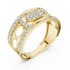 Premium Diamond Studded Gold Ring | Unique Luxury Designer Diamond Band