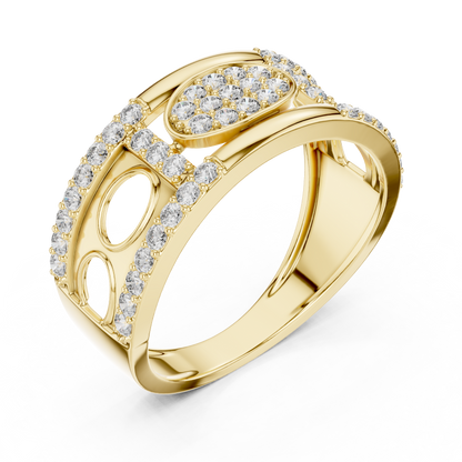 Premium Diamond Studded Gold Ring | Unique Luxury Designer Diamond Band