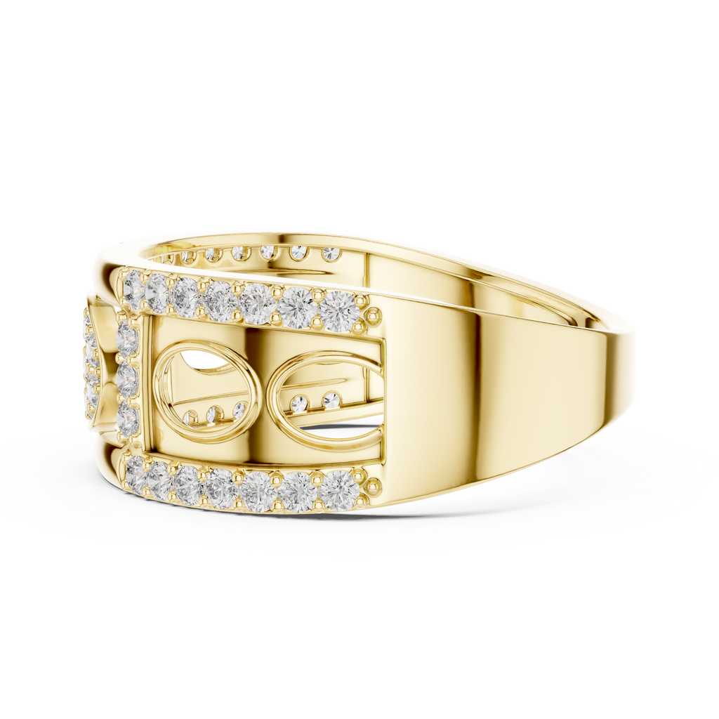 Premium Diamond Studded Gold Ring | Unique Luxury Designer Diamond Band