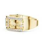 Premium Diamond Studded Gold Ring | Unique Luxury Designer Diamond Band