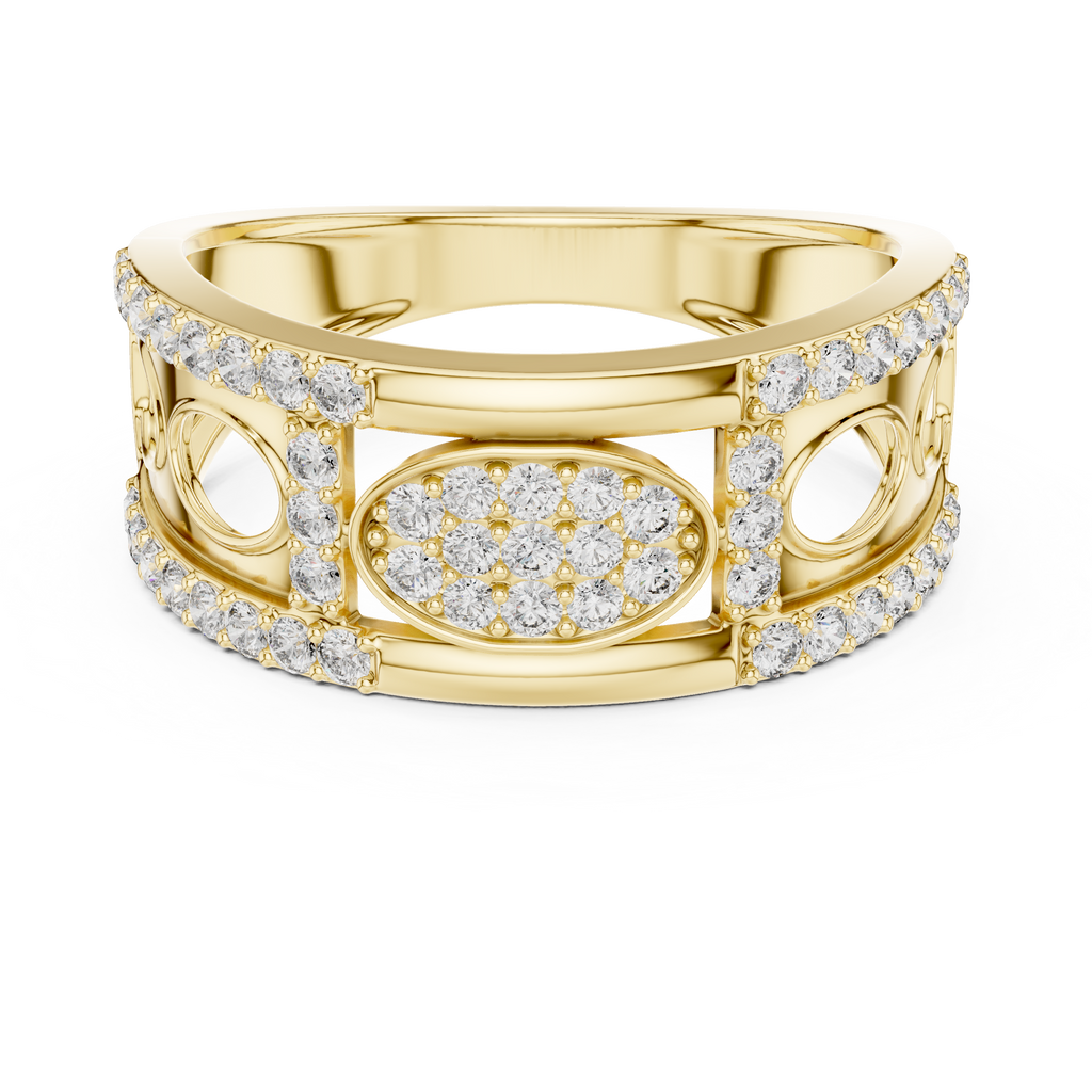 Premium Diamond Studded Gold Ring | Unique Luxury Designer Diamond Band
