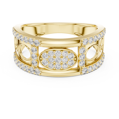 Premium Diamond Studded Gold Ring | Unique Luxury Designer Diamond Band