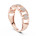 Elegant Hexagon Diamond Gold Ring | Contemporary Diamond Band