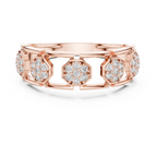 Elegant Hexagon Diamond Gold Ring | Contemporary Diamond Band