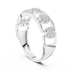 Elegant Hexagon Diamond Gold Ring | Contemporary Diamond Band