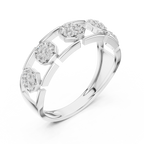 Elegant Hexagon Diamond Gold Ring | Contemporary Diamond Band