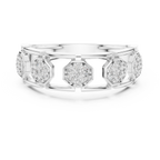 Elegant Hexagon Diamond Gold Ring | Contemporary Diamond Band