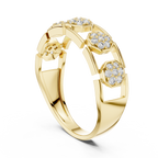 Elegant Hexagon Diamond Gold Ring | Contemporary Diamond Band