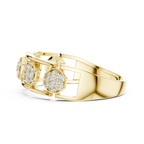 Elegant Hexagon Diamond Gold Ring | Contemporary Diamond Band