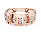Modern Diamond Band Ring – Greek Key Design.