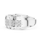 Modern Diamond Band Ring – Greek Key Design.