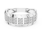 Modern Diamond Band Ring – Greek Key Design.