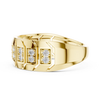 Modern Diamond Band Ring – Greek Key Design.