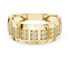 Modern Diamond Band Ring – Greek Key Design.