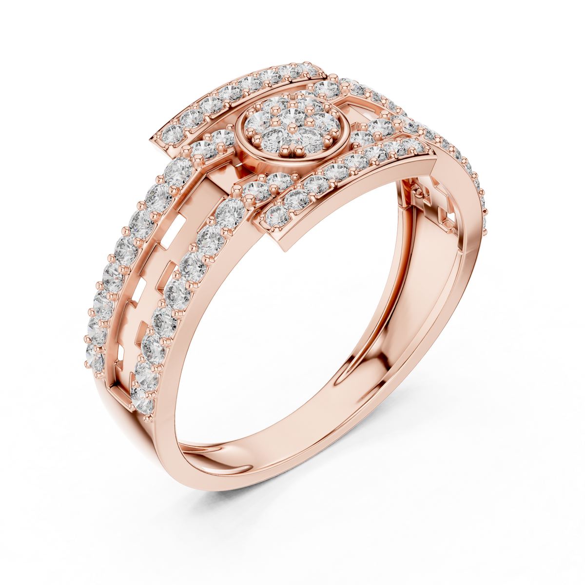 Designer Diamond Ring – Premium Greek Pattern Band