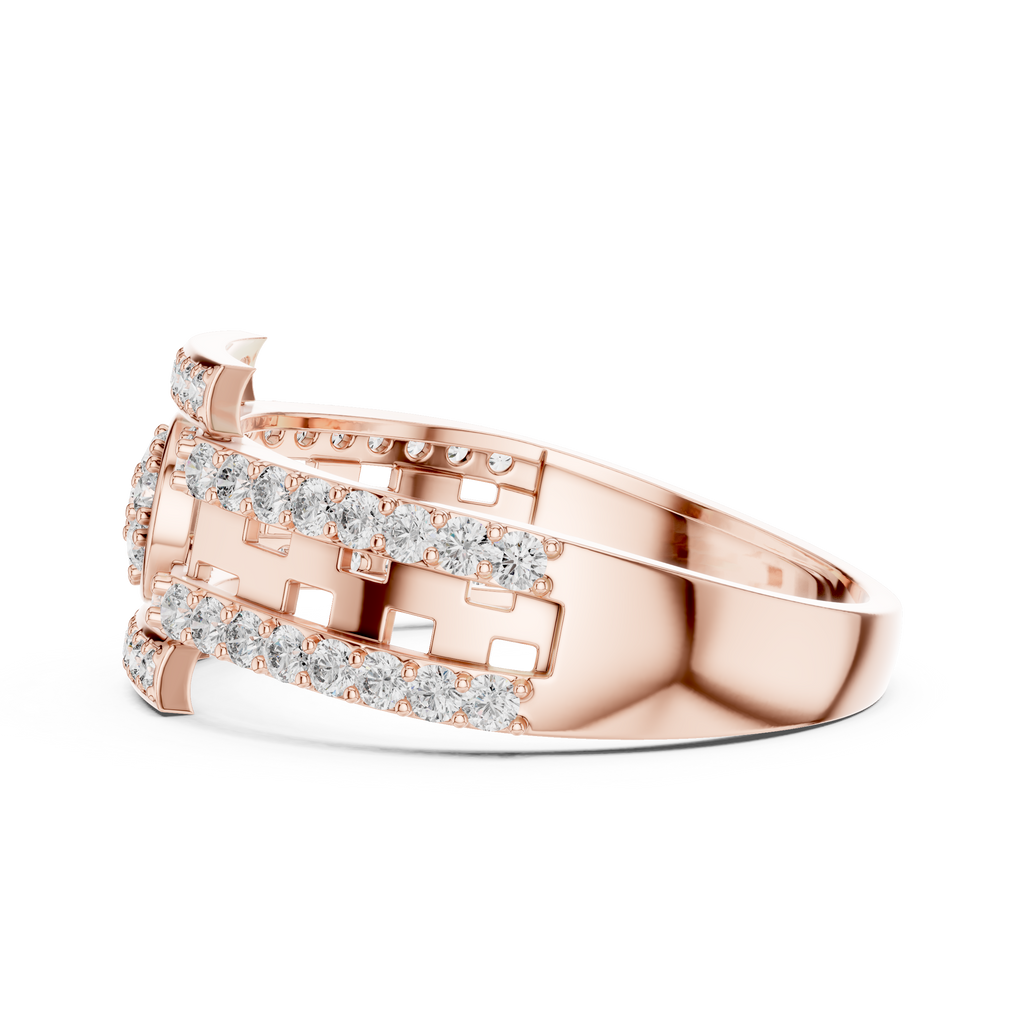 Designer Diamond Ring – Premium Greek Pattern Band
