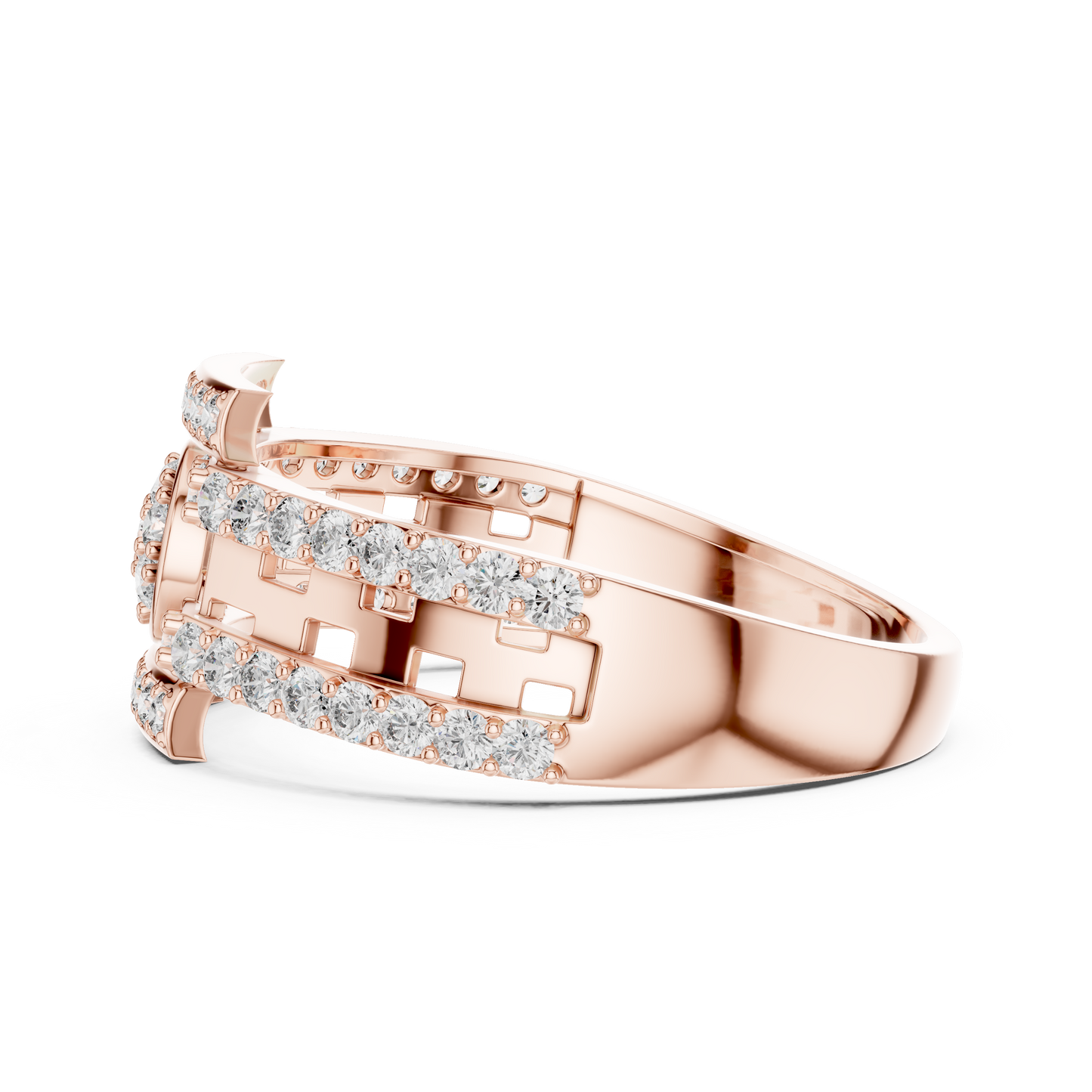 Designer Diamond Ring – Premium Greek Pattern Band