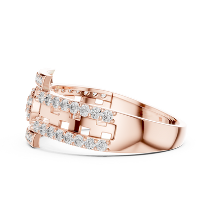 Designer Diamond Ring – Premium Greek Pattern Band