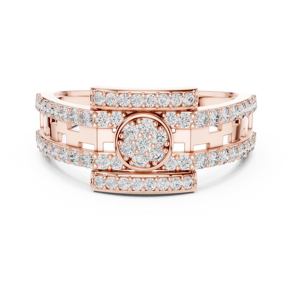 Designer Diamond Ring – Premium Greek Pattern Band