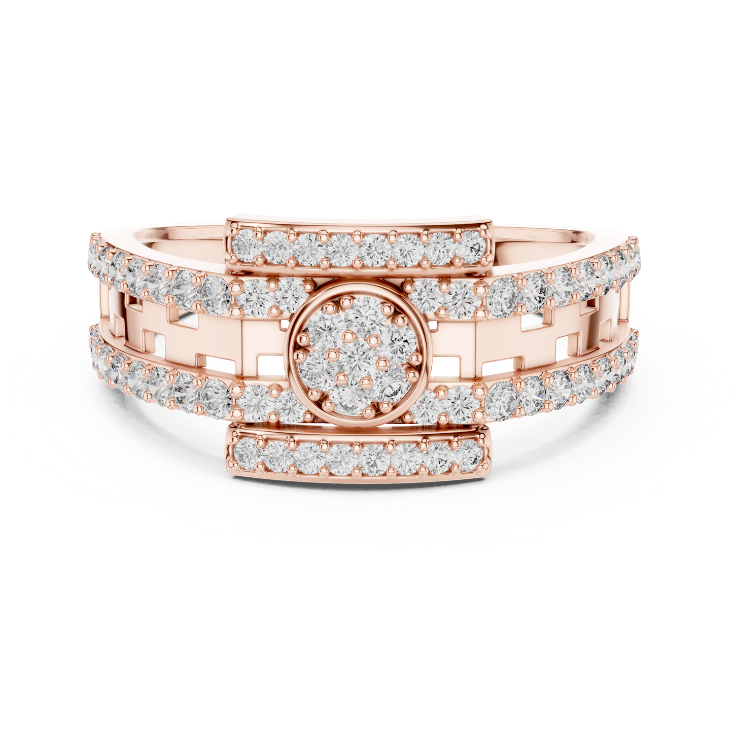 Designer Diamond Ring – Premium Greek Pattern Band