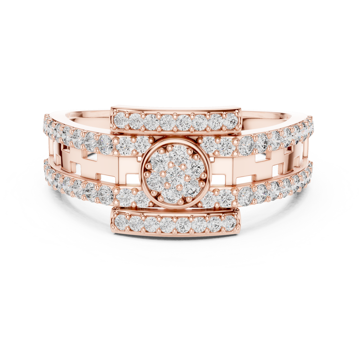 Designer Diamond Ring – Premium Greek Pattern Band