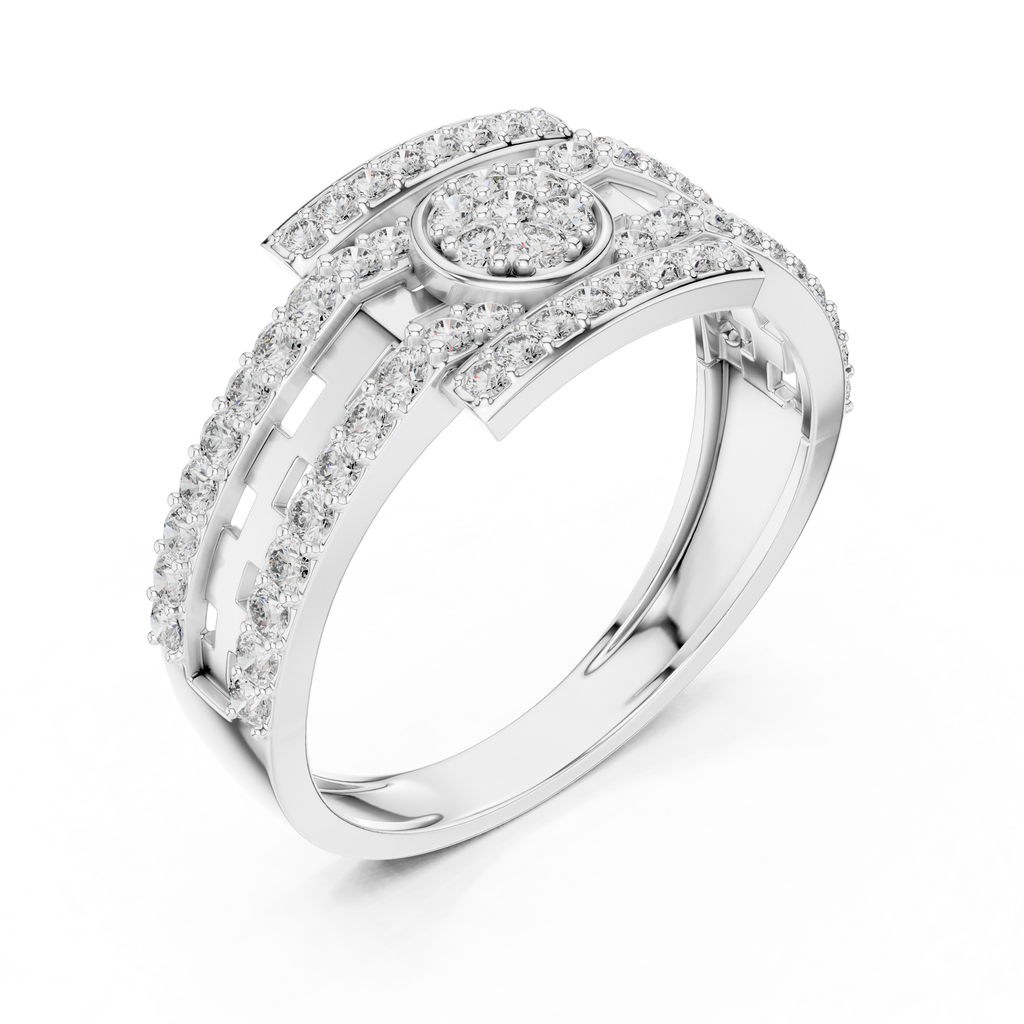 Designer Diamond Ring – Premium Greek Pattern Band