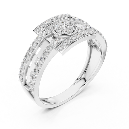 Designer Diamond Ring – Premium Greek Pattern Band
