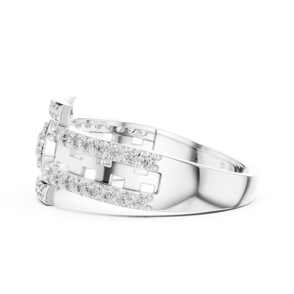 Designer Diamond Ring – Premium Greek Pattern Band
