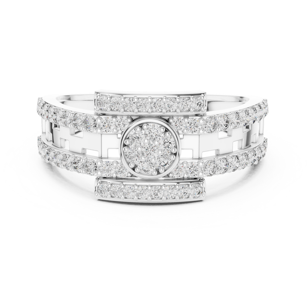 Designer Diamond Ring – Premium Greek Pattern Band