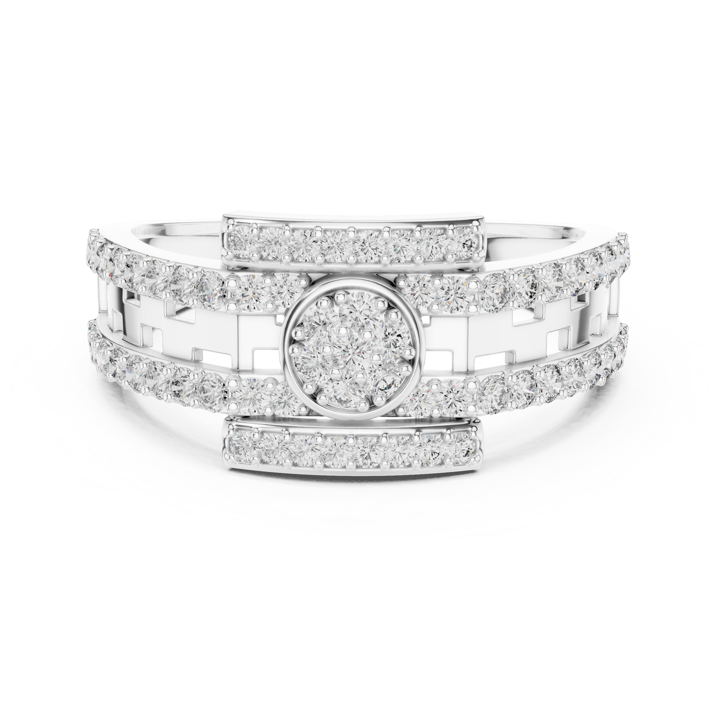 Designer Diamond Ring – Premium Greek Pattern Band