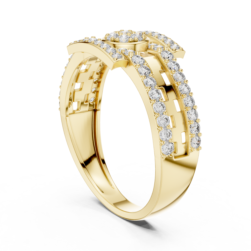 Designer Diamond Ring – Premium Greek Pattern Band