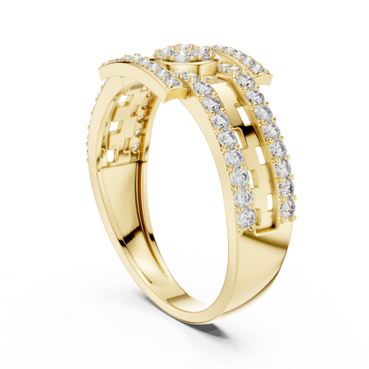 Designer Diamond Ring – Premium Greek Pattern Band