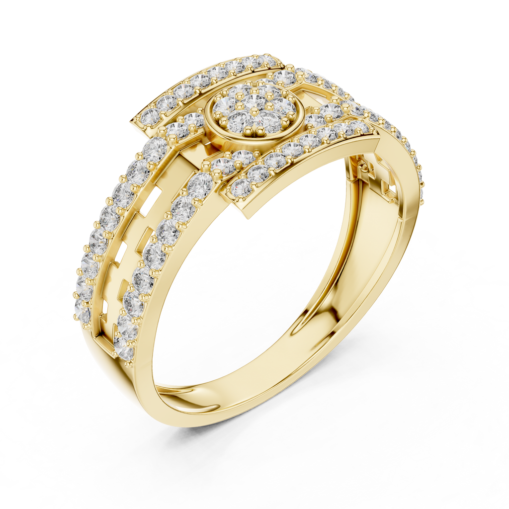 Designer Diamond Ring – Premium Greek Pattern Band