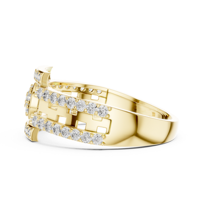 Designer Diamond Ring – Premium Greek Pattern Band
