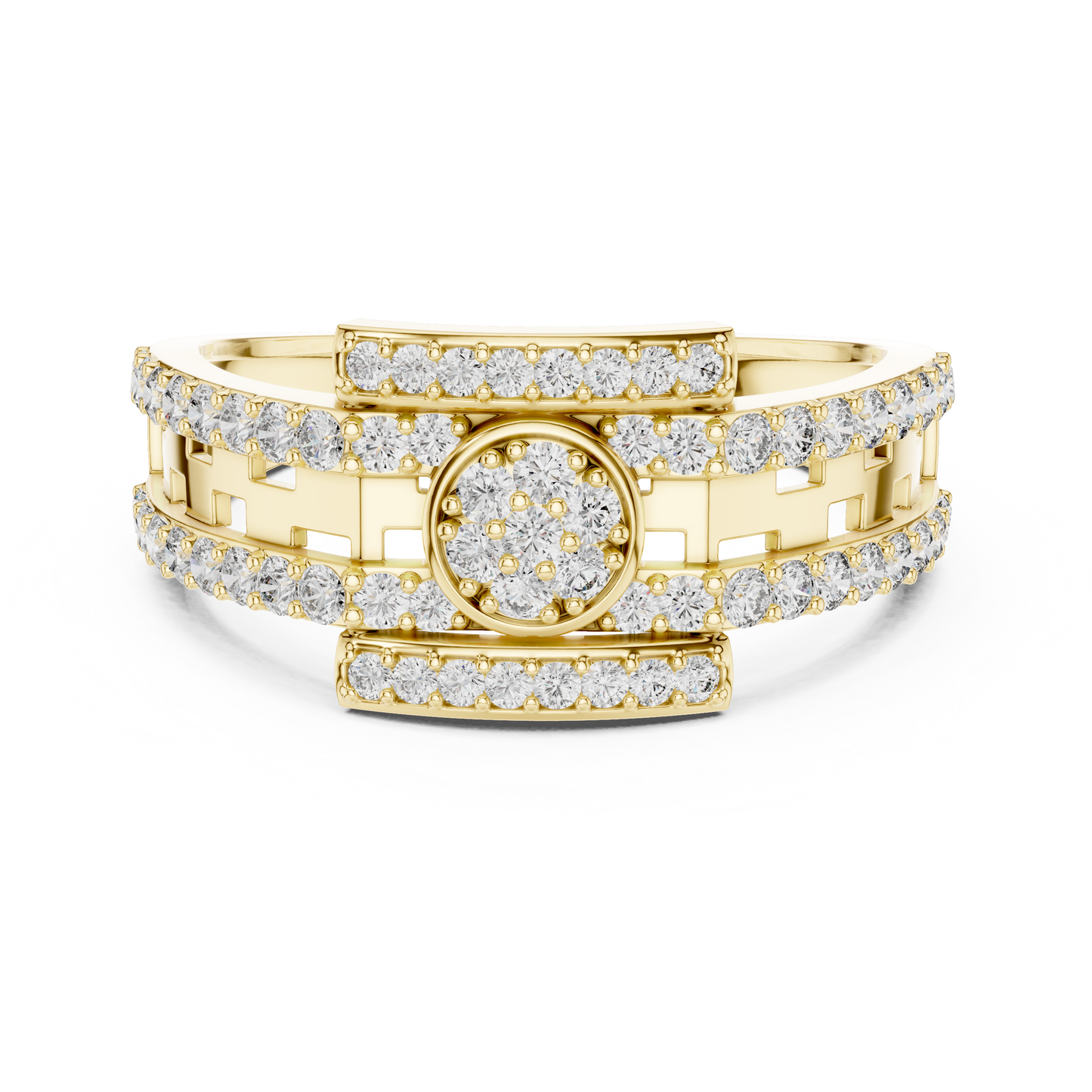 Designer Diamond Ring – Premium Greek Pattern Band