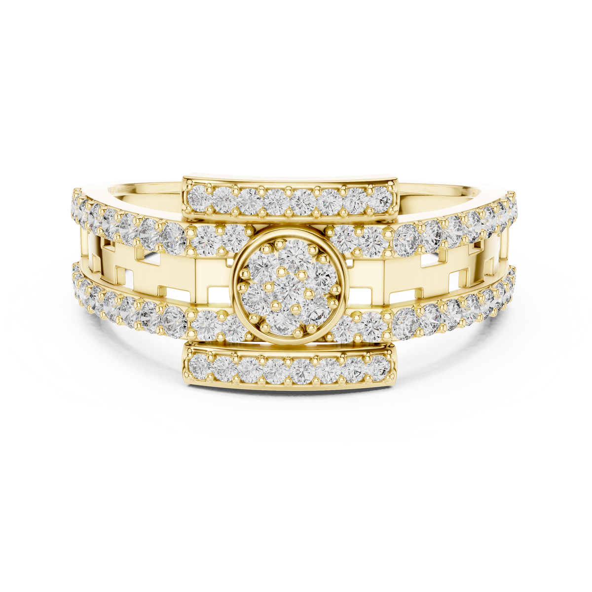 Designer Diamond Ring – Premium Greek Pattern Band