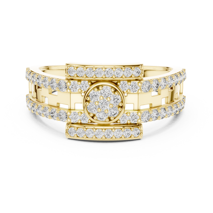 Designer Diamond Ring – Premium Greek Pattern Band