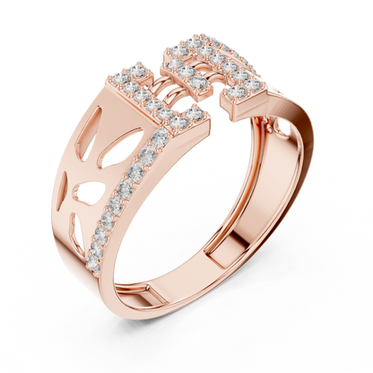 Royal Diamond Statement Ring – Premium Gold Band.