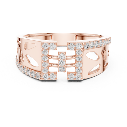 Royal Diamond Statement Ring – Premium Gold Band.