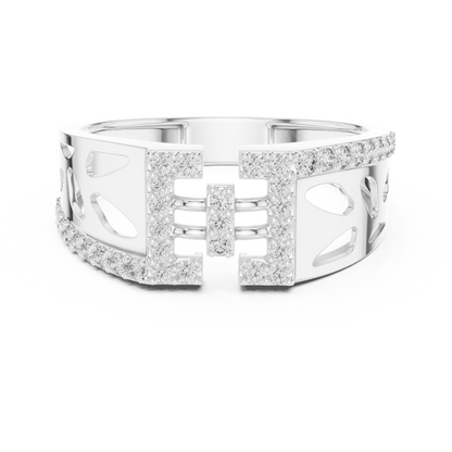 Royal Diamond Statement Ring – Premium Gold Band.