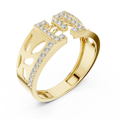 Royal Diamond Statement Ring – Premium Gold Band.