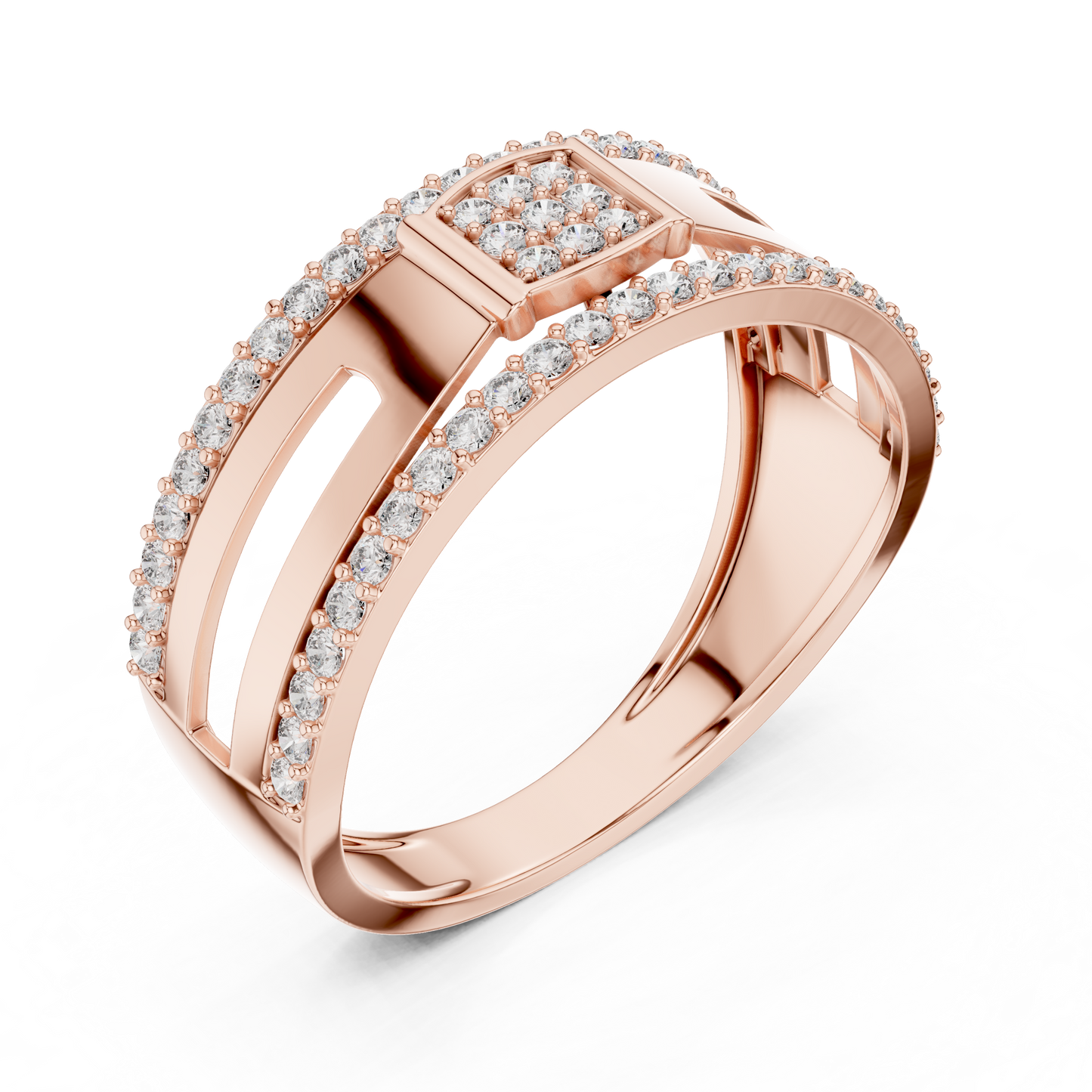 Elite Diamond Fashion Ring – Modern Gold Luxury Band.