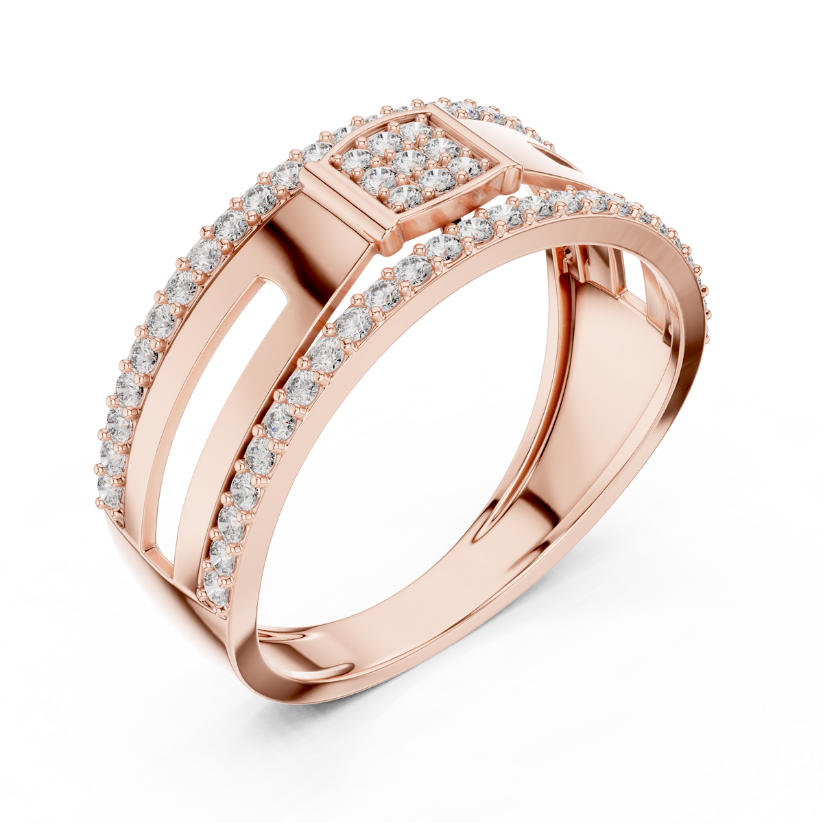 Elite Diamond Fashion Ring – Modern Gold Luxury Band.