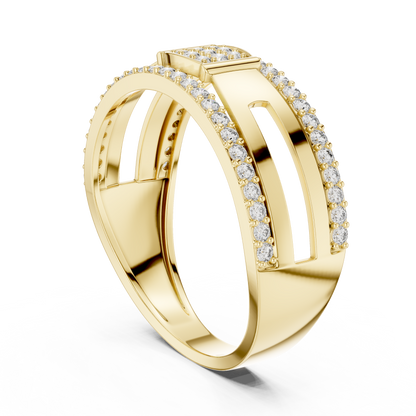 Elite Diamond Fashion Ring – Modern Gold Luxury Band.