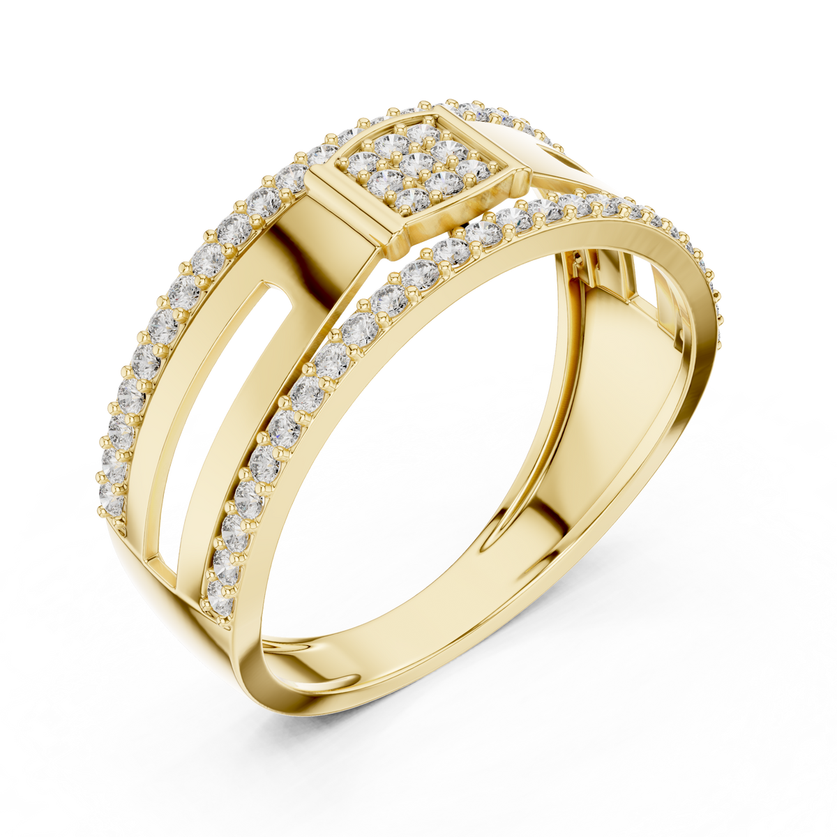Elite Diamond Fashion Ring – Modern Gold Luxury Band.
