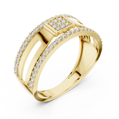 Elite Diamond Fashion Ring – Modern Gold Luxury Band.