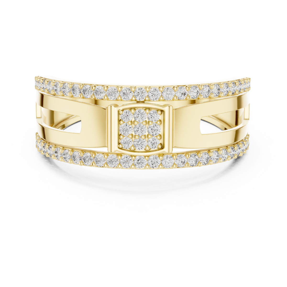 Elite Diamond Fashion Ring – Modern Gold Luxury Band.