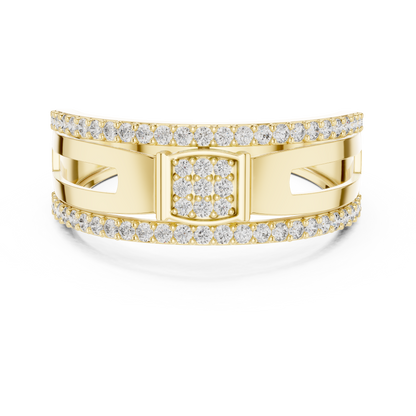 Elite Diamond Fashion Ring – Modern Gold Luxury Band.
