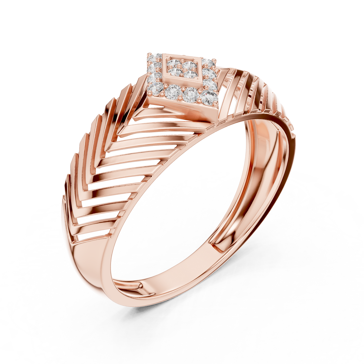 Crown Diamond Ring – Premium Designer Gold Band.